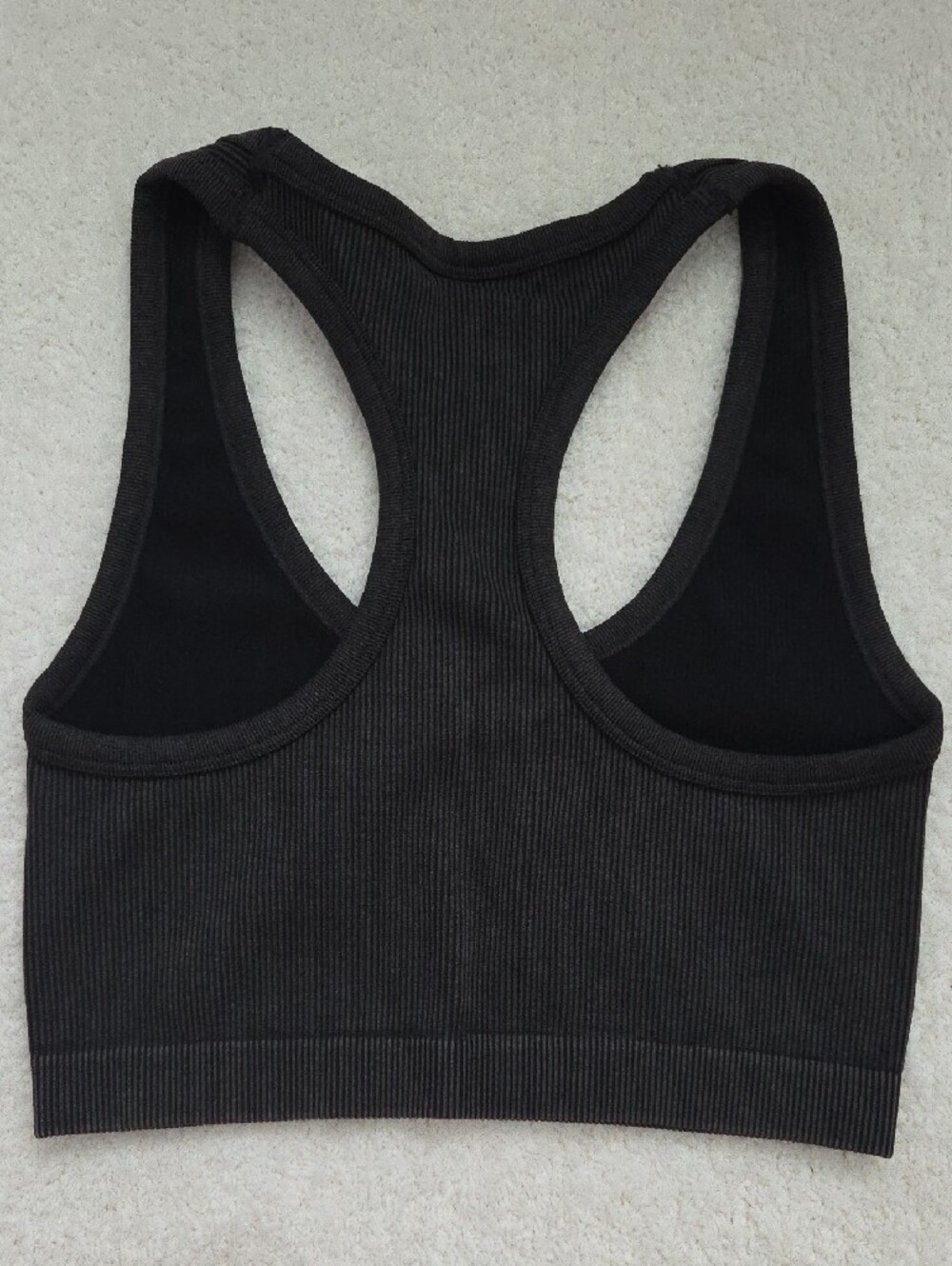 Express Black Ribbed Racerback Sports Bralette - Picture 2 of 3